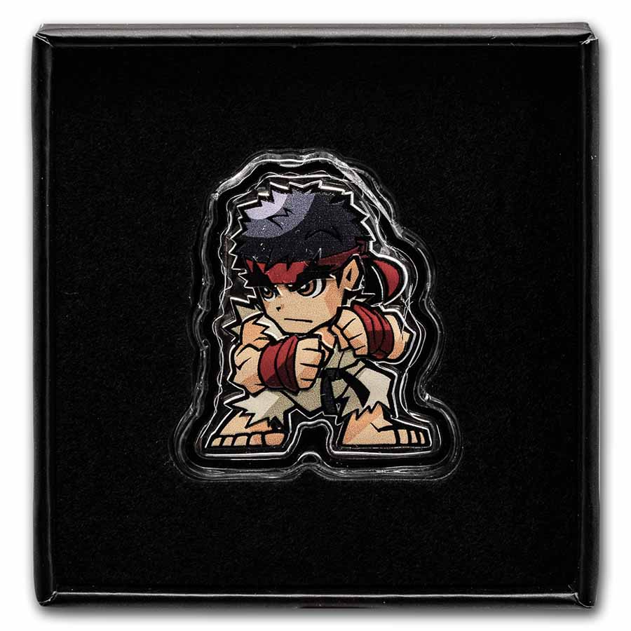 2021年 ストリートファイター銀貨 リュウ銀貨 999 チビコインシリーズ 2021 Fiji 1 oz Silver $1 Street Fighter Mini Fighters: Ryu